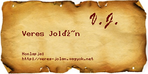 Veres Jolán névjegykártya