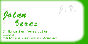 jolan veres business card