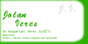 jolan veres business card